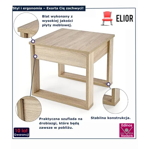 Stolik kawowy do salonu dąb sonoma Exorta