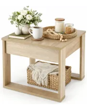 Ława kwadratowa z szufladą dąb sonoma - Vermos w sklepie Edinos.pl