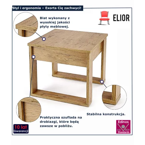 Stolik kawowy do salonu dąb wotan Exorta