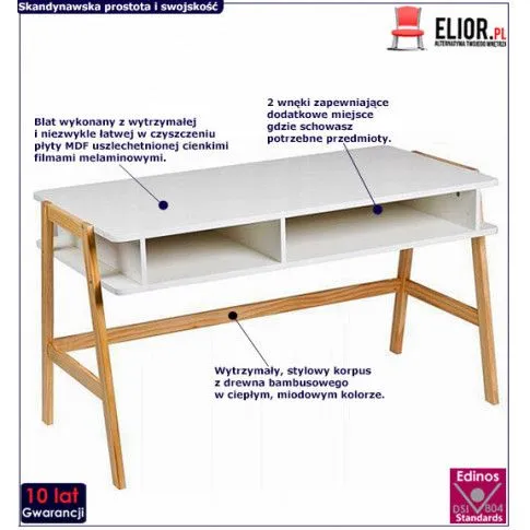 Zdjęcie skandynawskie minimalistyczne biurko Vedi | Edinos.pl