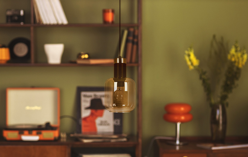 Wisząca beżowa lampa do jadalni J079-Alear