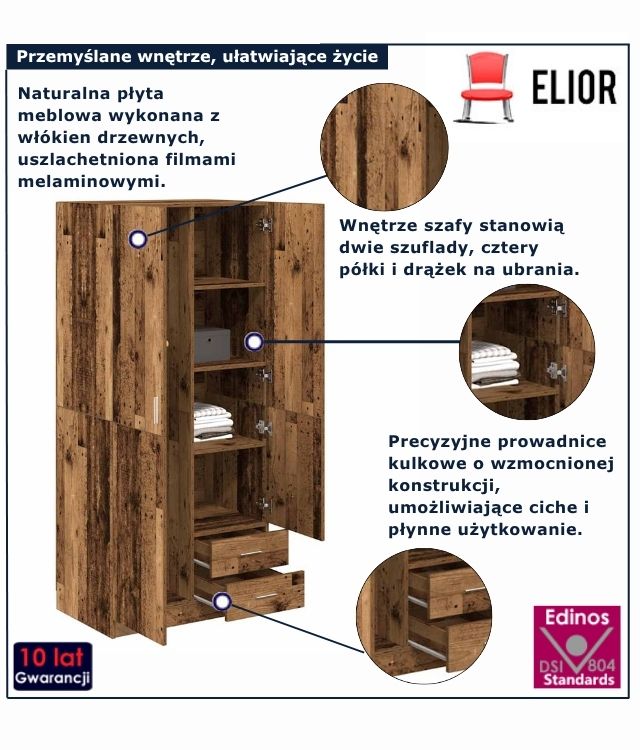 nowoczesna szafa stare drewno Cleoni