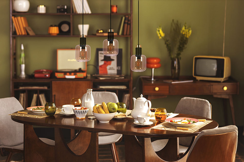 Wisząca beżowa lampa do jadalni J082-Alear