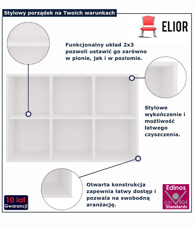 infografika regału białego jedo