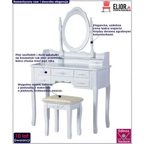 Klasyczna toaletka do sypialni Melinda 3X