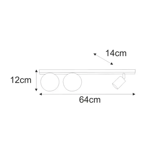 Wymiary lamy sufitowej białej J089-Listowa