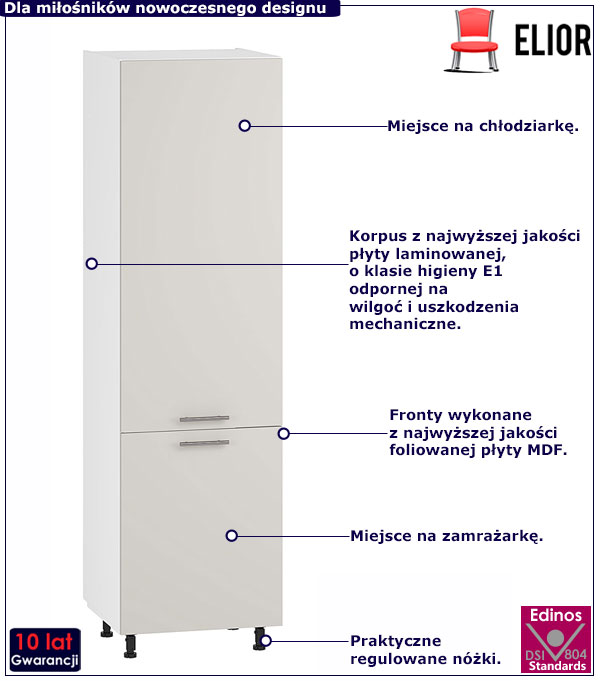 Szafka dolna Vokres 14X pod zabudowę lodówki kaszmir