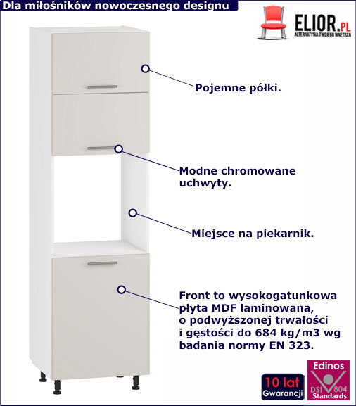 Szafka dolna Mariel 15X pod zabudowę piekarnika w modnym kolorze kaszmiru