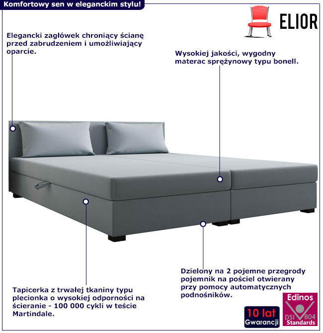 Dwuosobowy tapczan tapicerowany Efox 3X