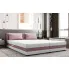 Sypialnia z dwukolorowym różowo-białym łóżkiem tapicerowanym Fionis 3X
