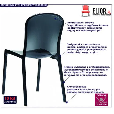 Fotografia Krzesło Kylie - czarne z kategorii Krzesła