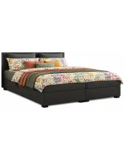 Ciemnoszare łóżko dwuosobowe z zagłówkiem Efox 3X - 3 rozmiary w sklepie Edinos.pl