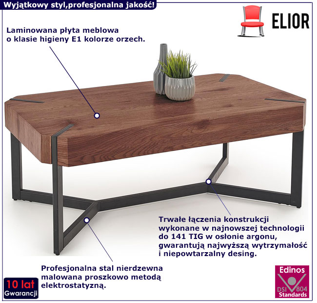 Industrialna ława loftowa orzech Rinazo