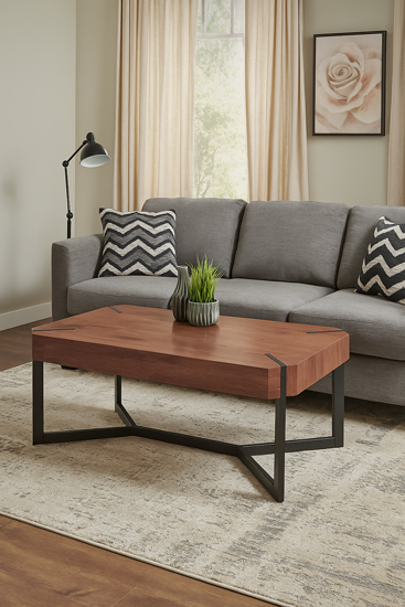 Prostokątna ława do salonu, loftu orzech Rinazo