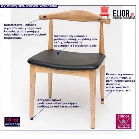 Fotografia Krzesło typu hałas Balton - naturalne z kategorii Krzesła drewniane