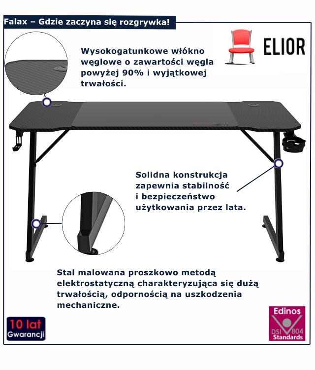 Biurko czarne Lunari