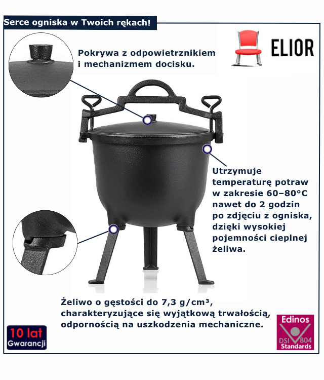 Garnek na ognisko Astem 4X