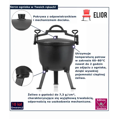 Kociołek żeliwny na ognisko Berb 4X