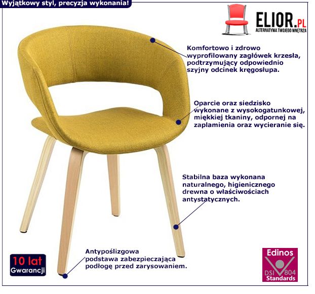 Drewniane krzesło Stovo - żółte