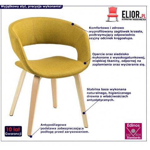 Fotografia Krzesło skandynawskie Stovo - żółte z kategorii Krzesła