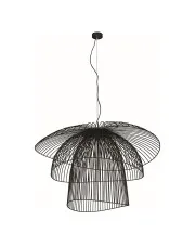 Czarna duża lampa wisząca ażurowa - J096-Lampat w sklepie Edinos.pl