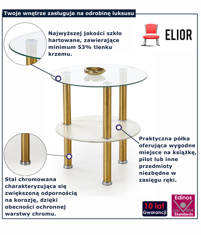 Szklana owalna ława Arroseta 4X