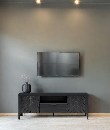 wizualizacja czarnej komody Serindo 7X