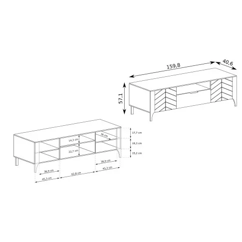 wymiary szafki Rtv do salonu Serindo 7X