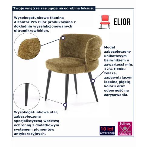 Oliwkowe krzesło do stołu Celora