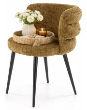 Oliwkowe krzesło na czarnej podstawie - Candy w sklepie Edinos.pl