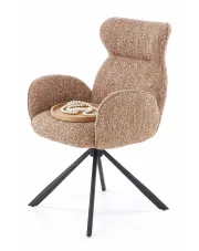 Cynamonowe krzesło z podłokietnikami - Janpa w sklepie Edinos.pl