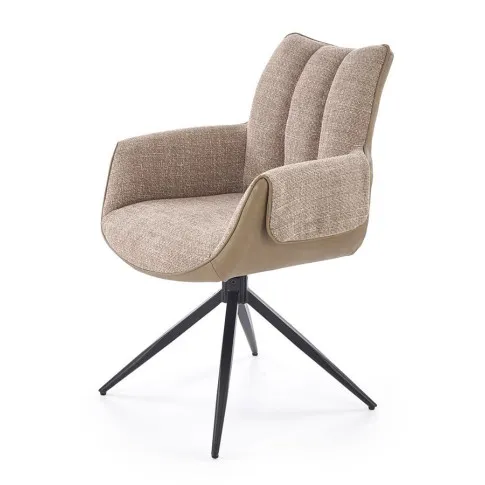 Brązowe tapicerowane krzesło Lars