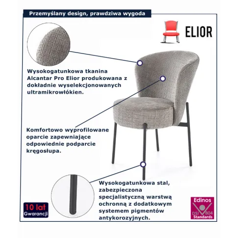 Popielate krzesło Noemi