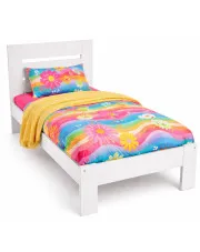 Białe drewniane łóżko pojedyncze 90x200  - Mossil w sklepie Edinos.pl