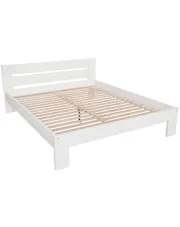 Podwójne łóżko niskie w kolorze białym 160x200 - Sagitta w sklepie Edinos.pl