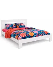 Podwójne łóżko w kolorze białym 160x200 - Mossil w sklepie Edinos.pl