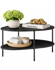 Czarny elegancki stolik kawowy - Sageri 10X w sklepie Edinos.pl