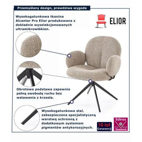 Beżowe tapicerowane krzesło Erco