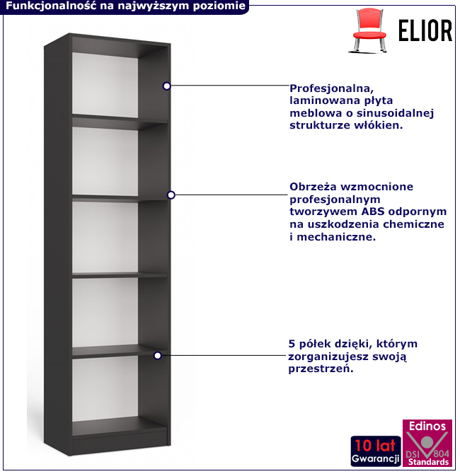 Wysoki regał na książki 50 cm Subtil