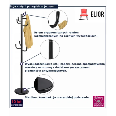 Wieszak stojący czarny Soja