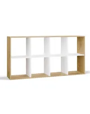 Regał komorowy dąb artisan + biały - Begonis 5x w sklepie Edinos.pl
