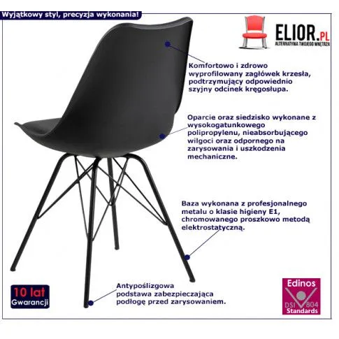 Fotografia Krzesło czarne Lindi z kategorii Krzesła metalowe