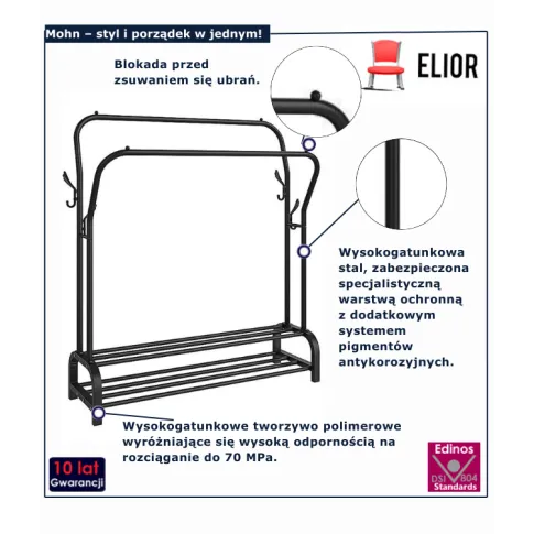 Wieszak czarny  stojący Mohn