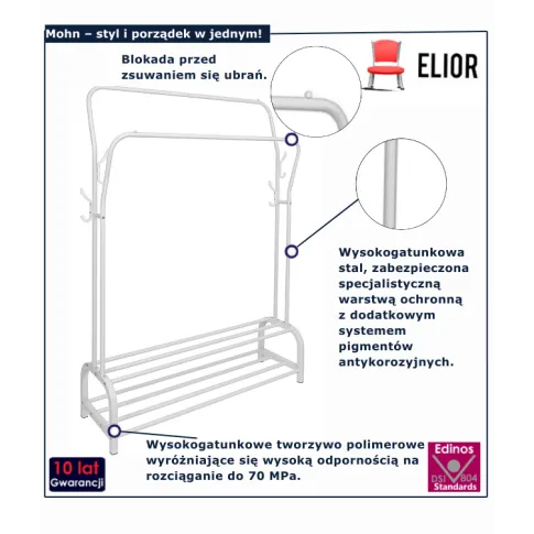 Wieszak biały stojący  Mohn