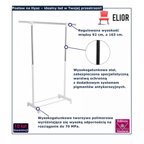 Wieszak biały stojący Hyaz