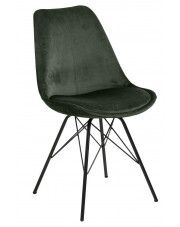 Tapicerowane krzesło welurowe Lindi 2X - zielone w sklepie Edinos.pl