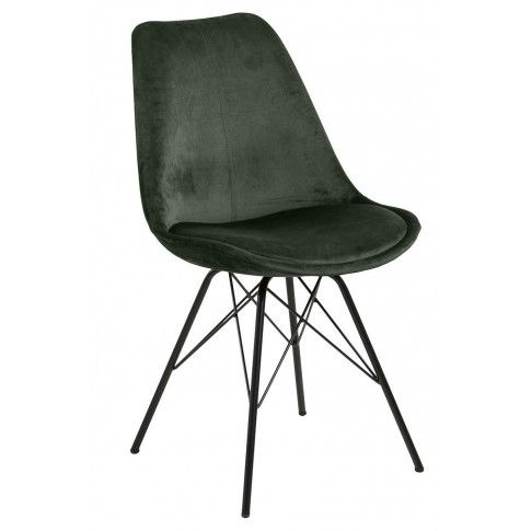 Zdjęcie produktu Tapicerowane krzesło welurowe Lindi 2X - zielone.