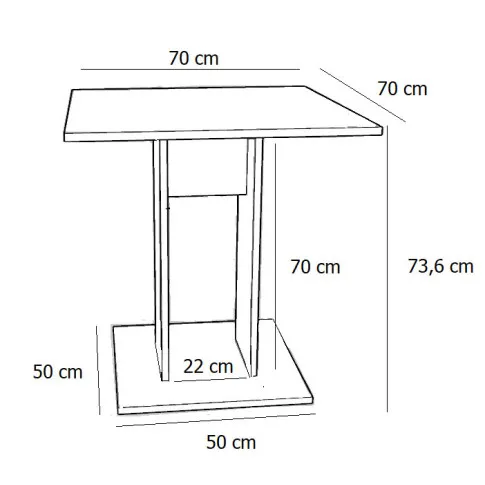 Wymiary stolika Akset