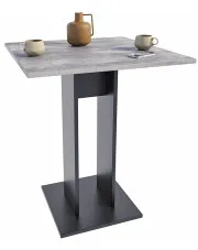 Kwadratowy stolik barowy beton + czarny - Akset w sklepie Edinos.pl
