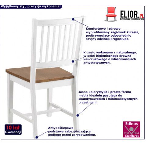 Fotografia Krzesło patyczak Vienne - białe z kategorii Krzesła drewniane